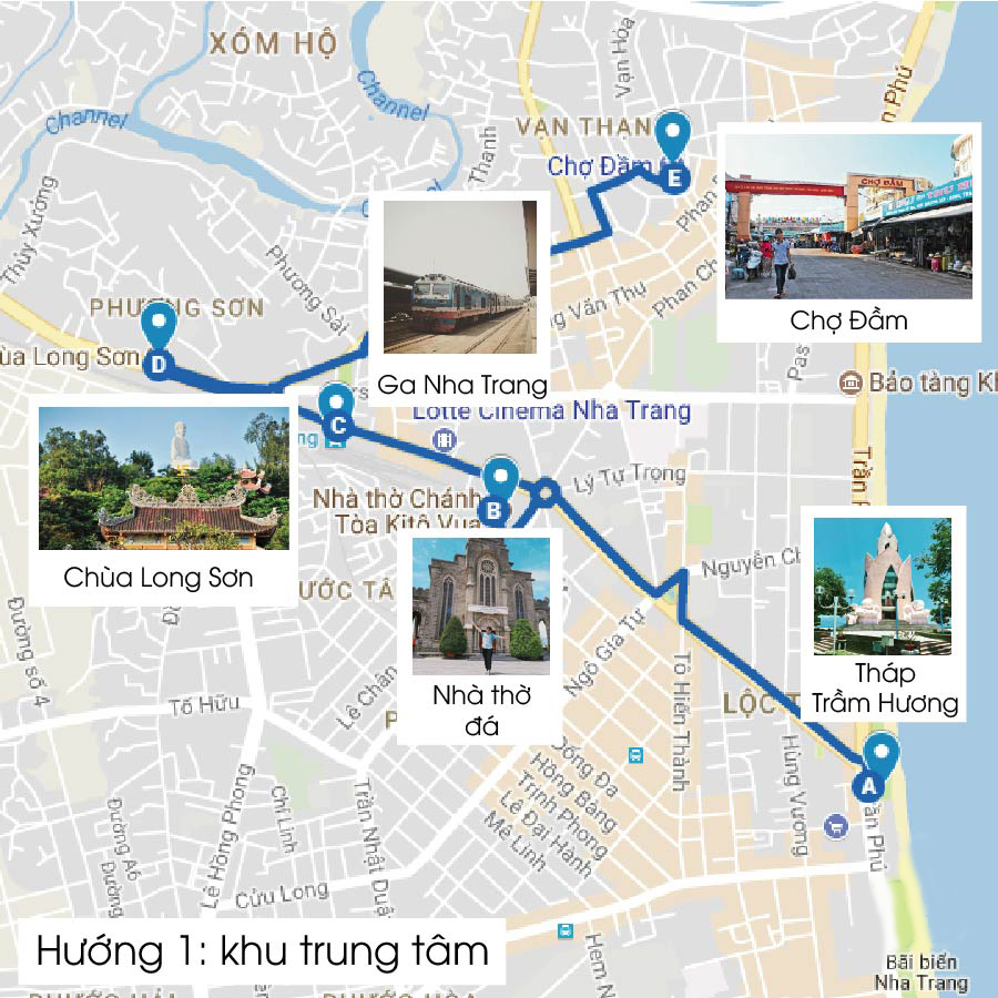 Hướng 1: khu trung tâm Nha Trang