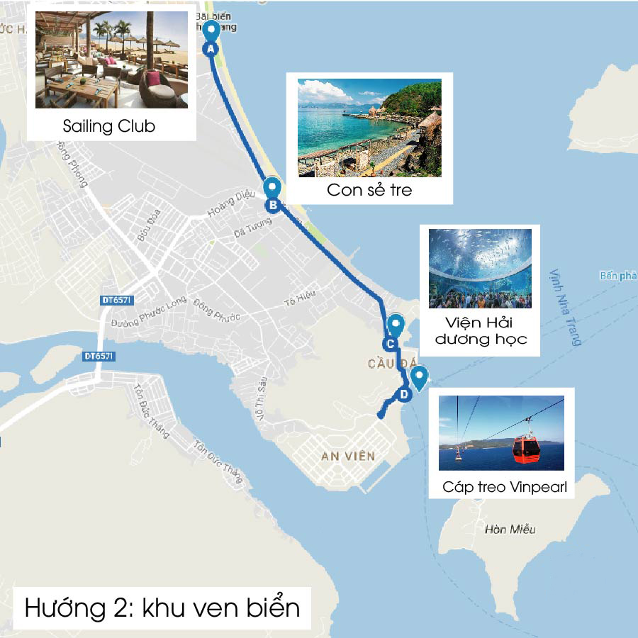 Hướng 2: khu ven biển