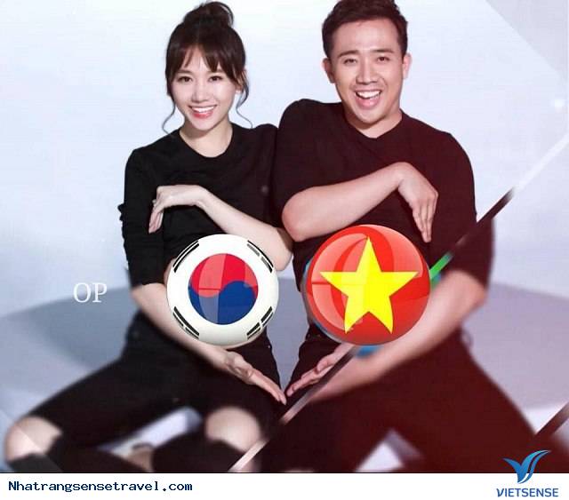 Gia đình Hàn – Việt: Trấn Thành với Hari Won chia phe cổ vũ bán kết ASIAD 2018 - Ảnh 2 Gia đình Hàn – Việt: Trấn Thành với Hari Won chia phe cổ vũ bán kết ASIAD 2018 - Ảnh 2